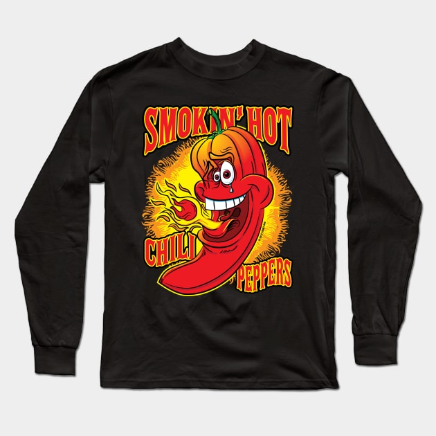 Smokin Hot Spicy Flaming Red Hot Chili Pepper Long Sleeve T-Shirt by eShirtLabs